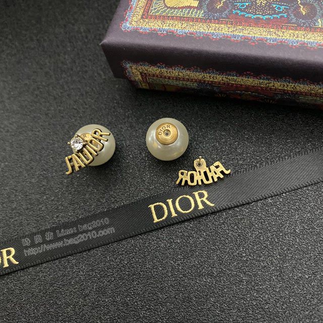 Dior飾品 迪奧經典熱銷款JADloR古銅色耳釘  zgd1406